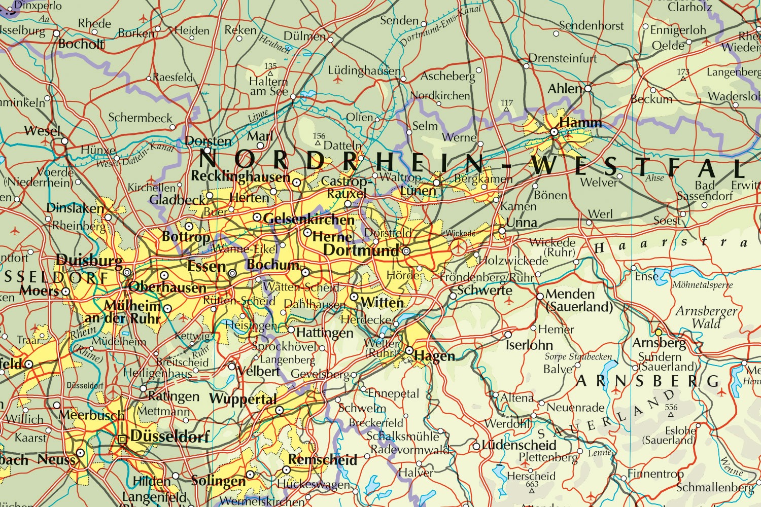 Dortmund - extract from world map data - World Panorama